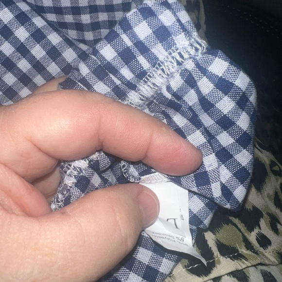 Amazon Women's Navy Gingham Pajama Shorts - Picture 5 of 5